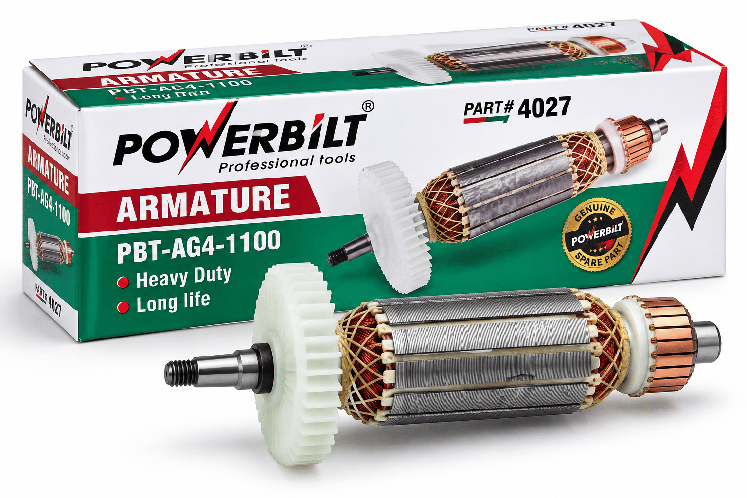 POWERBILT Powerbilt Armature Angle Grinder Pbt-Ag4-1100 Model Original PBT-AG4-1100-ARMATURE