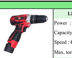 Global Power Global Power Lithium Cordless Drill 16.8V, 10mm GPG-BTD-1 GPG-BTD-1